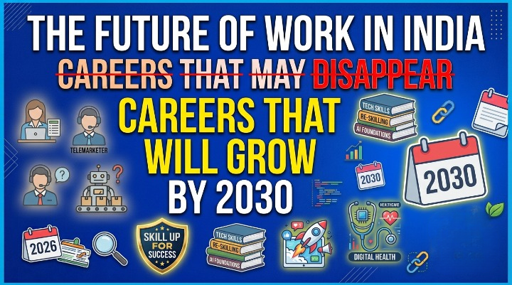 The Future of Work in India: Careers That May Disappear and Careers That Will Grow by 2030